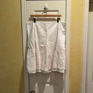 CAbi Elegant White Lace Women's Skirt